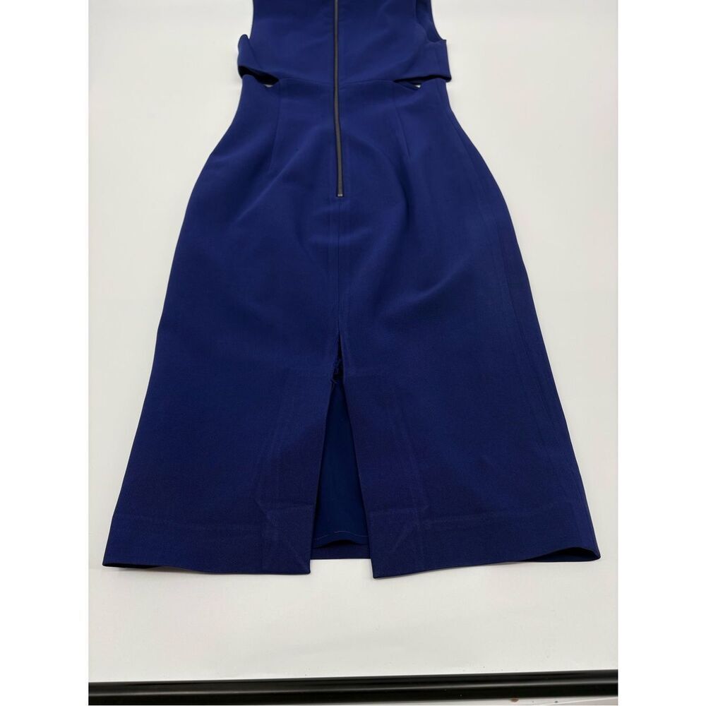 Alice + Olivia Cobalt Blue V-Neck Midi Sheath Dress - Picture 6 of 7